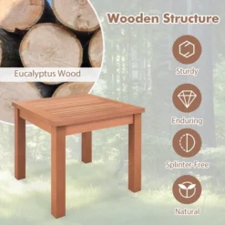 Tangkula Outdoor Adirondack Side Table 18" Square End Table W/ Slatted Tabletop -Tangkula GUEST 63532b76 753c 4147 adfc ba6315692379