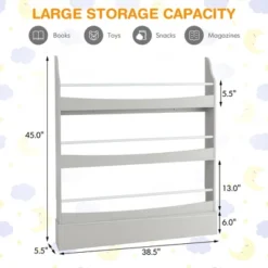 Tangkula 3-Tier Kids Bookshelf Toy Storage Bookcase Rack Wall W/ Anti-toppling Kits -Tangkula GUEST 63c6a092 7d2b 411b 8a01 55bee9bb86a7