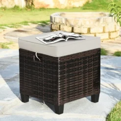 Tangkula 4PCS Rattan Ottoman Outdoor Patio Furniture Cushioned Footstool Footrest 12 Tangkula 4PCS Rattan Ottoman Outdoor Patio Furniture Cushioned Footstool Footrest -Tangkula GUEST 63cb45db 12f4 4511 abcf f6382eb28ab1