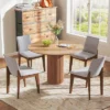 Tangkula Wooden Dining Chairs Of 4 W/ Added Cushions High Curved Back For Dining Room