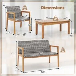 Tangkula 8 Pieces Patio Furniture Set PE Rattan Patio Bistro Set W/ Loveseat -Tangkula GUEST 65a23ae5 9199 46f0 beb7 f67c26ca2f80