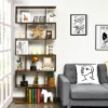 Tangkula 6-Tier S-Shaped Wooden Bookshelf Storage Bookcase Multifunctional Display Stand Shelf