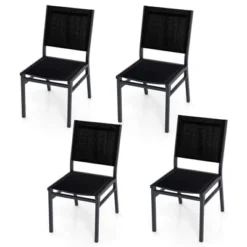 Tangkula 4PCS Outdoor Dining Chairs W/ Breathable Seat Backrest Heavy-Duty Aluminum Frame -Tangkula GUEST 66d63a4c 01b4 4398 8720 a0c0b2c4f7ca