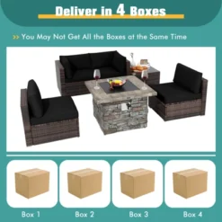 Tangkula Patio Rattan 6PCS Cushioned Sofa Set Furniture Set Thick Cushion With 34.5" Fire Pit Table For Garden Black/Blue/Red/Turquoise/Off White 19 Tangkula Patio Rattan 6PCS Cushioned Sofa Set Furniture Set Thick Cushion With 34.5" Fire Pit Table For Garden Black/Blue/Red/Turquoise/Off White -Tangkula GUEST 672ac097 cefc 4db2 bddb 7dc83297e0a6