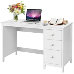 Tangkula Computer Desk Writing Table W/3 Drawers Workstation For Home Office White/Black -Tangkula GUEST 673ade9d 6f4e 4a04 8eeb ed998470ef9b