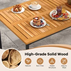 Tangkula 7 PCS Outdoor Dining Set For 6 Acacia Wood Rectangular Table & 6 Armless Chairs -Tangkula GUEST 67656b37 743a 4637 99b7 8c4aab41d6f6
