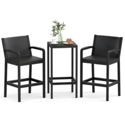 Tangkula 3 Piece Patio Bar Set Bistro Table & Chairs W/ Heavy-Duty Metal Frame 19 Tangkula 3 Piece Patio Bar Set Bistro Table & Chairs W/ Heavy-Duty Metal Frame -Tangkula GUEST 67eed97c d7f4 49a3 bf46 cf7e54a08677
