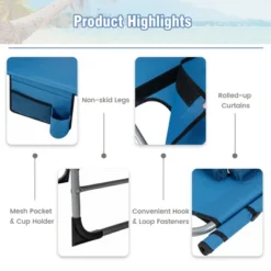 Tangkula Folding Chaise Lounge Chair Sunbathing Recliner W/ Face Hole & Removable Pillow -Tangkula GUEST 6842ec68 b23f 40d4 888b cdb833627897