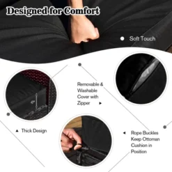 Tangkula 9PCS Furniture Set W/ 32" Fire Pit Table 50,000 BTU Square Propane Fire Pit Patio Black 10 Tangkula 9PCS Furniture Set W/ 32" Fire Pit Table 50,000 BTU Square Propane Fire Pit Patio Black -Tangkula GUEST 6936bc6f 0238 492d 94e1 11442c02b708