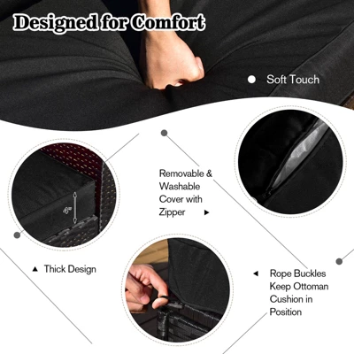 Tangkula 9PCS Furniture Set W/ 32" Fire Pit Table 50,000 BTU Square Propane Fire Pit Patio Black 4 Tangkula 9PCS Furniture Set W/ 32" Fire Pit Table 50,000 BTU Square Propane Fire Pit Patio Black - Image 4