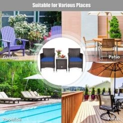 Tangkula 3-Piece Patio Wicker Rattan Furniture Set Conversation Sofa Set With Coffee Table Navy 8 Tangkula 3-Piece Patio Wicker Rattan Furniture Set Conversation Sofa Set With Coffee Table Navy -Tangkula GUEST 69b03e78 8d2a 49c2 b58b cc5ada76c28c