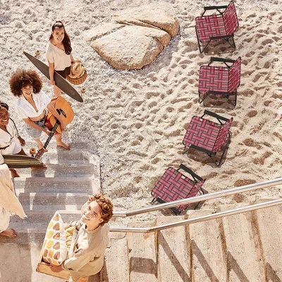 Tangkula Set Of 4 Patio Folding Web Chair Set Portable Beach Camping Chair Red 3 Tangkula Set Of 4 Patio Folding Web Chair Set Portable Beach Camping Chair Red - Image 3