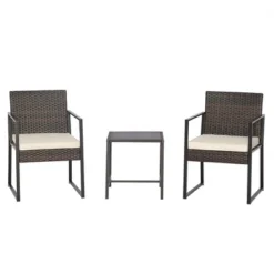 Tangkula 3PCS Patio Rattan Hand-Woven PE Wicker Bistro Set Outdoor Furniture Set W/ Table & Cushion 17 Tangkula 3PCS Patio Rattan Hand-Woven PE Wicker Bistro Set Outdoor Furniture Set W/ Table & Cushion -Tangkula GUEST 6a9bf91c f1f5 465e ab08 16b5a7555f07