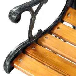 Tangkula Garden Iron Bench Porch Path Hardwood Chair For Patio Park Outdoor Deck -Tangkula GUEST 6b302dcd 9b2a 4a7f ad87 d28087f4efd1