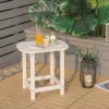Tangkula 1PC/2PCS 18" Adirondack Square Tea Table Side Table Outdoor Small Patio Table Weather Resistant Or Backyard Garden White