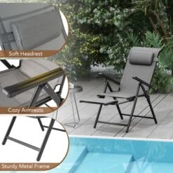 Tangkula Folding Patio Chairs Set Of 2 Lounge Chairs W/ 10-Level Adjustable Backrests -Tangkula GUEST 6df75dfa 5307 43cb aee6 0b0550ef1aaa