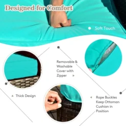 Tangkula 9 Pieces Furniture Set W/ 50,000 BTU Propane Fire Pit Table Patio Turquoise 9 Tangkula 9 Pieces Furniture Set W/ 50,000 BTU Propane Fire Pit Table Patio Turquoise -Tangkula GUEST 6f5654c2 8392 4c9a 93b7 6b60d12b2842