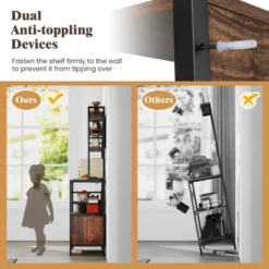 Tangkula 67" Bakers Rack W/ Power Outlet Coffee Bar Cabinet W/ S-Shaped Hooks 17 Tangkula 67" Bakers Rack W/ Power Outlet Coffee Bar Cabinet W/ S-Shaped Hooks -Tangkula GUEST 6face390 ebe2 473d aea0 e4397eae7952