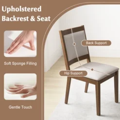 Tangkula Modern Dining Chair Set Of 2 Upholstered Kitchen Chair W/ Padded Backrest & Seat -Tangkula GUEST 6ff3ded4 3c4b 44d4 aa28 735397ee8c63 1