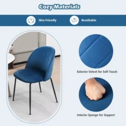 Tangkula Dining Chair Set Of 4 Upholstered Velvet Chair Set W/ Metal Base For Living Room 15 Tangkula Dining Chair Set Of 4 Upholstered Velvet Chair Set W/ Metal Base For Living Room -Tangkula GUEST 71560325 29ea 4c86 af0d 7226e25afdf5