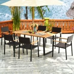 Tangkula Patented 7PCS Patio Garden Dining Set Outdoor Dining Furniture Set W/ Umbrella Hole -Tangkula GUEST 717a1d0d 2fa7 4c11 adfc 6c9d735a719d