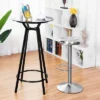 Tangkula Set Of 2 Swivel Bar Stools Adjustable Brushed Stainless Steel