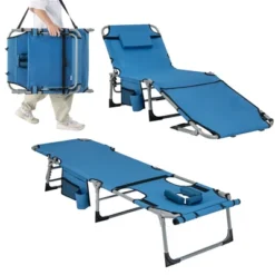 Tangkula Folding Chaise Lounge Chair Sunbathing Recliner W/ Face Hole & Removable Pillow -Tangkula GUEST 720b8da5 e158 4be1 a436 e000d9c546f2