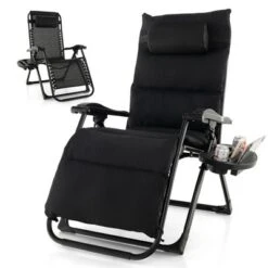Tangkula Zero Gravity Chair Folding Recliner Lounge Chair W/ Cushion Cup Holder -Tangkula GUEST 72c5697c b3a4 4d67 b65d 0f47dc5fa955