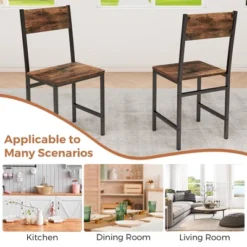 Tangkula Set Of 2 Dining Chairs W/Metal Legs Slanted Back Wide Seat For Living Room -Tangkula GUEST 730c2227 2ec3 4055 9737 1be87aa04876