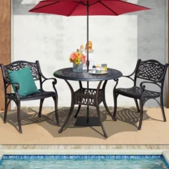 Tangkula 5PCS Cast Aluminum Patio Bistro Set Outdoor Dining Table & Chair Furniture Set -Tangkula GUEST 731cd15a 65f4 4e0d a550 11fd98adfe97