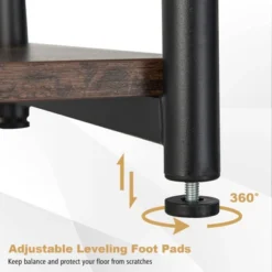 Tangkula 3-Tier Industrial Side Table Nightstand With Removable Mesh Metal Shelf Adjustable Leveling Foot Pads End Table -Tangkula GUEST 74c5b943 eb7a 435e 9e94 c6cb2e967058