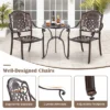 Tangkula 2PCS Cast Aluminum Chairs Outdoor Metal Armchairs W/ Ergonomic Curved Seat Patio