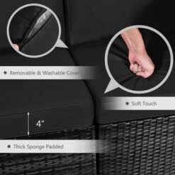 Tangkula 7PCS Patio Rattan Furniture Set Fire Pit Table Cover Cushion -Tangkula GUEST 761e21d8 ea80 4941 ab1f 6957e3823185