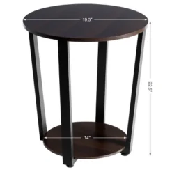 Tangkula 2 PCS 2-Tier Industrial Round End Table Metal Sofa Side Table With Storage Shelf 12 Tangkula 2 PCS 2-Tier Industrial Round End Table Metal Sofa Side Table With Storage Shelf -Tangkula GUEST 7696da46 13c9 4dc4 bffb ff33c789be76
