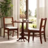 Tangkula 2PCS Rattan Dining Chairs Upholstered Kitchen Chairs W/ Rubber Wood Frame