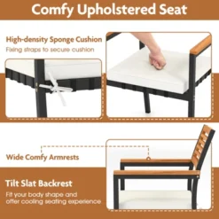 Tangkula 7-Piece Patio Furniture Set Outdoor Dining Chair Set For 6 W/ Acacia Wood & Metal Frame -Tangkula GUEST 76d0f0d8 5b23 44e1 b368 a81da78a1f85