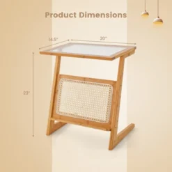 Tangkula 1pc/2pcs Z-shaped Side Table W/ Rattan Shelf Glass Top End Table W/ Magazine Rack Space-saving Sofa Side Bedside Table 17 Tangkula 1pc/2pcs Z-shaped Side Table W/ Rattan Shelf Glass Top End Table W/ Magazine Rack Space-saving Sofa Side Bedside Table -Tangkula GUEST 770a66df 8e5e 4ab0 b5e3 54a856607324