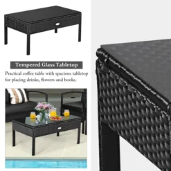 Tangkula Set Of 8 Wicker Patio Conversation Furniture Set Outdoor Rattan Chair And Table Set Patio Furniture Sets W/ Coffee Table & Washable Cushions 16 Tangkula Set Of 8 Wicker Patio Conversation Furniture Set Outdoor Rattan Chair And Table Set Patio Furniture Sets W/ Coffee Table & Washable Cushions -Tangkula GUEST 771d97d1 d698 48e0 ad8e 3937693cf572