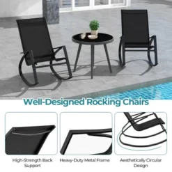 Tangkula 4 PCS Patio Rocking Chairs W/ Ergonomic Backrest Seat Safe Stoppers For Backyard -Tangkula GUEST 77cbb9c3 80ef 4333 87f5 22baf26bf52c