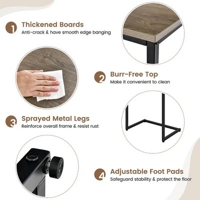 Tangkula 3 Pcs Nesting Coffee End Table Set Stacking Side Nightstand Living Room 7 Tangkula 3 Pcs Nesting Coffee End Table Set Stacking Side Nightstand Living Room - Image 7