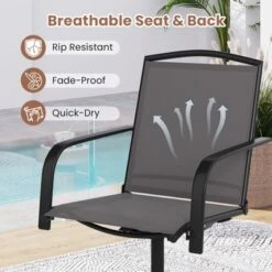 Tangkula Patio Swivel Chairs Set Of 2 W/ High Back & Round Metal Base For Backyard -Tangkula GUEST 78bb7d37 39a1 4a78 9330 858e852de94f