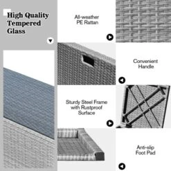 Tangkula 9 PCS Patio Furniture Set With 42" 60,000 BTU Fire Pit Outdoor Space-Saving Sectional Sofa Set With Storage Box Black/Gray/Navy/Red/Turquoise/Off White -Tangkula GUEST 793e11fd aebc 4985 9d02 0328d6835f93