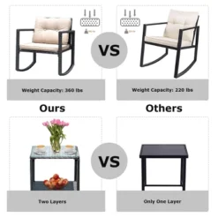 Tangkula 3 PCS Patio Chair Table Set Wicker Rattan Furniture Beige/Red/Blue/Black -Tangkula GUEST 799a58d1 1680 4eca 87b1 26715c8e33cf