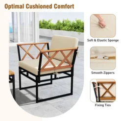 Tangkula Set Of 7 Outdoor Furniture Set Patio Acacia Wood Cushioned Sectional Sofa Set With Square Coffee Table And Ottomans -Tangkula GUEST 7b721dbe 143a 46f5 a175 d212b4acac24