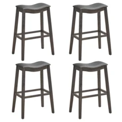 Tangkula Set Of 4 Saddle Bar Stools Bar Height Kitchen Chairs W/ Rubber Wood Legs 21 Tangkula Set Of 4 Saddle Bar Stools Bar Height Kitchen Chairs W/ Rubber Wood Legs -Tangkula GUEST 7c456ac7 35fb 4223 ba5f 0662dac63a31