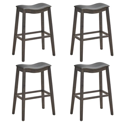 Tangkula Set Of 4 Saddle Bar Stools Bar Height Kitchen Chairs W/ Rubber Wood Legs 11 Tangkula Set Of 4 Saddle Bar Stools Bar Height Kitchen Chairs W/ Rubber Wood Legs - Image 11