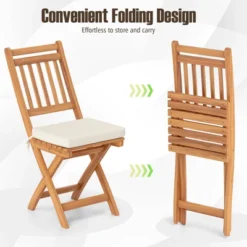 Tangkula Folding Patio Chairs Set Of 2 W/ Slatted Backrests & Soft Seat Cushions -Tangkula GUEST 7c5ee921 c8d3 4c66 9282 4bf9e94167b5 1
