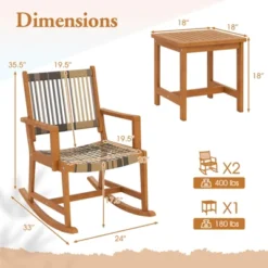 Tangkula 3 Pieces Rocking Bistro Set PE Rattan Front Porch Chairs W/ Coffee Table 17 Tangkula 3 Pieces Rocking Bistro Set PE Rattan Front Porch Chairs W/ Coffee Table -Tangkula GUEST 7d416abb 373d 460c 8c21 7652e752e35b