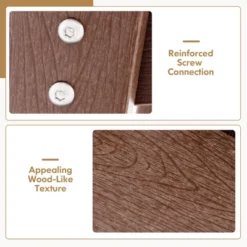 Tangkula 2 PCS Tall Adirondack Chair HDPE Outdoor Bar Stools With Armrests 4.5” Wide Footrest Patio Adirondack Barstools Balcony Chairs Brown -Tangkula GUEST 7db5d051 9a16 47a5 8242 11213ac87170