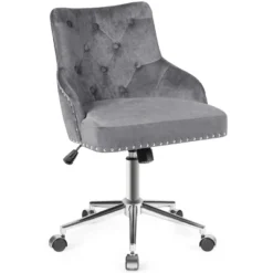 Tangkula Velvet Desk Chair Upholstered 360°Swivel Height Adjustable Rolling Office Chair For Office Bedroom Living Room 18 Tangkula Velvet Desk Chair Upholstered 360°Swivel Height Adjustable Rolling Office Chair For Office Bedroom Living Room -Tangkula GUEST 7e9629cf d986 48e5 8dd8 8904994c4108